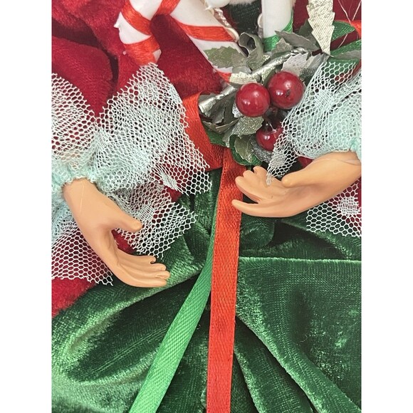 Christmas Cook Elf Shelf Sitter Ornament 16" Red Green Outfit Articulated Legs - Picture 9 of 10